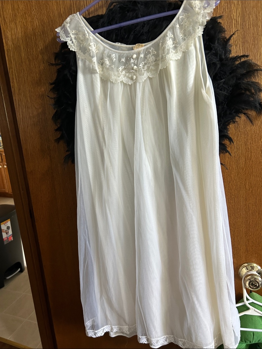 Lace-Trim White Chemise Nightdress - Women Intimates